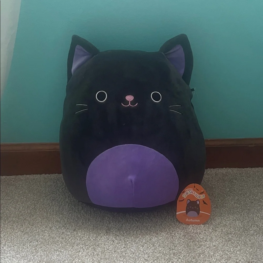 Squishmallows Black and Purple Cat Toy
